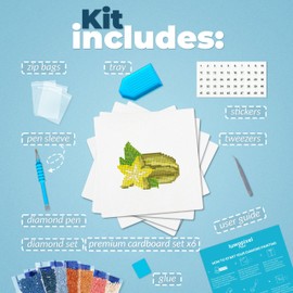 LuwoArte - Kits de pintura de diamantes para adultos, kit de pintura de diamantes de arte brillante, arte de gemas para adultos, frutas exóticas