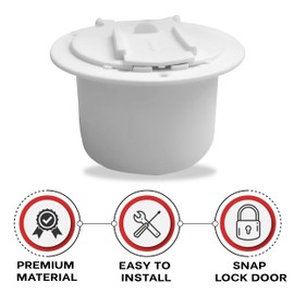 NU-SET | RV Electrical Cable Hatch | Electrical Cable Hatch | RV Accessories & Door Hardware,RV011 (White)