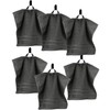 Lashuma Washcloth Grey - Anthracite, 6 x Toilet Hand Towels,