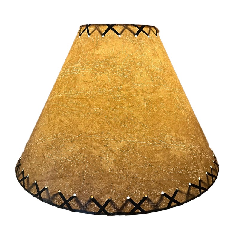 Rustic FAUX Leather Hardback Round Lamp Shade - 18"