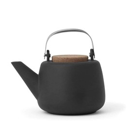 VIVA Nicola Porcelain Teapot, Charcoal, 40 Ounce