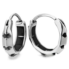Stainless Steel Circle Hoop Earrings Huggie Hinged, for Men Women, 2pcs（CA）