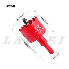 1.5 inch Hole Saw, LAIWEI bi-Metal Hole Cutter. for Drilling Wood,Aluminium Profiles,PVC, plasterboard,etc.Round Knife (1-1/2”(38mm))