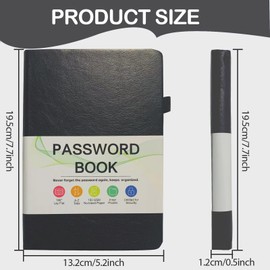 ZACHMEST B6 Password Book with Alphabetical Tabs, Hardcover Password Keeper Book Small Address Internet Address Journal Organizer Telephone Logbook Pocket for Computer Website Logins Seniors