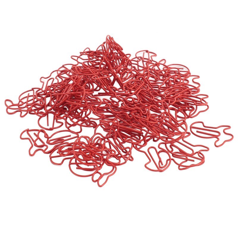 100pcs Paper Clips Prevent Slip Cute Rabbit Shaped Decorative Bookmark
