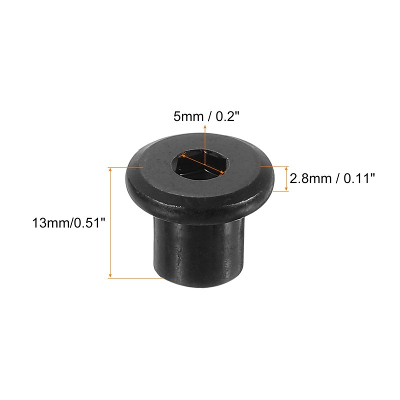 sourcing map M8 T-nuts, 10pcs Carbon Steel Hex Socket Head