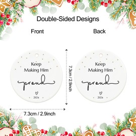 Memorial Ornaments for Loss of Loved One, Memorial Gifts for Loss of Dad, Loss of Father Sympathy Gift, 2.9" Ceramic in Memory of Christmas Ornaments 2024