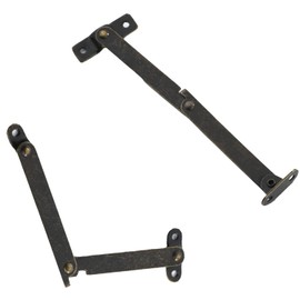 Diyfixlcd 4 Pcs Bronze Lid Folding Support Hinges Brass Lift Up Stay Hinge Lid Display Bracket for Furniture Wooden Boxes Jewelry Case Chest Cabinet Cupboard (Folded Length:4-1/4", Width:2/5")