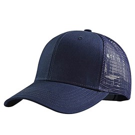 Yizhichu19900502 XXL Oversize Plain Baseball-Cap Structured Trucker Mesh Hat for a Big/Large Head (Navy)