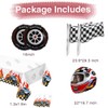 Shark Racing Eco-friendly Paper Tablecloth Helmet Tire Wheels Black and