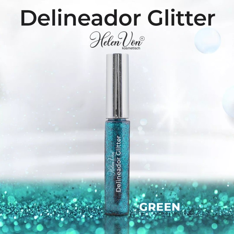 Helen Von Kosmetisch Delineador Glitter Liquido Larga Duracion Brocha Kit