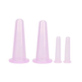 Dwuww 4Pcs Massage Cupping Set Silicone Mini Facial Cups Face Massager Helper Skin Care Neck Back Eyes Massaging Cup Safe to Use, Don't Worry About Burns Health Care Products (Purple)