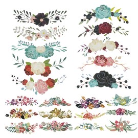 Woohome Flower Iron On Patches Flower Heat Transfer Patches, 22 PCS Iron on Sticker Heat Transfer Vinyl Patch Appliques for T-Shirt Jeans Backpacks Dress DIY Art Decoration