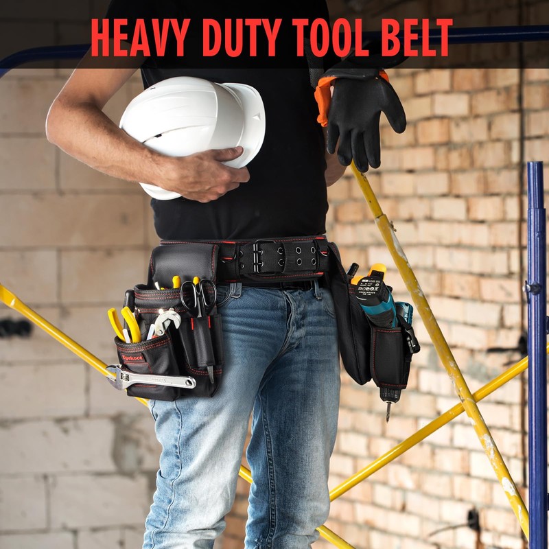 Tool Belt with Multiple Pockets，Adjustable and durable carpenter tool belt,electrician