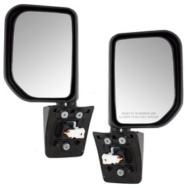 Brock Replacement Driver and Passenger Power Side View Mirrors with Lamps Gloss Compatible with 2007-2014 FJ Cruiser 87940-35A60 87910-35A90