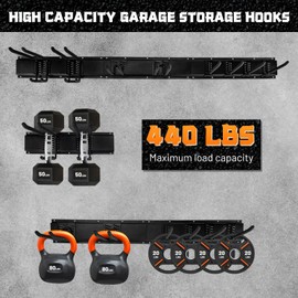 Heevir 11Pcs Garage Wall Mount Tool Storage Rack - Adjustable Garden Tool Storage Hooks, Heavy Duty Utility Shed Organization Rack for Hanging Rake, Broom, Mower, Snowboard and Other Yard Tool