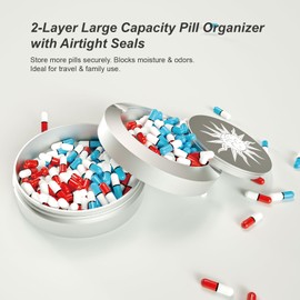 SINKZAICO Double Layer Metal Snus Can, for Metal Can, for Holder, Smell Proof, Aluminum, Pouch Container, Pill Container