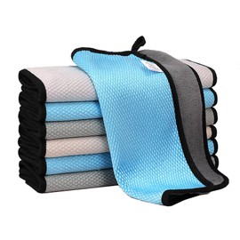 FUNTALE Absorbent Double-Sided Cleaning Cloth Multi-Purpose Lint-Free Wipe Ideal for Kitchen, Bathroom, Glass, and Car (1, Midium(11.8x15.7 inches))