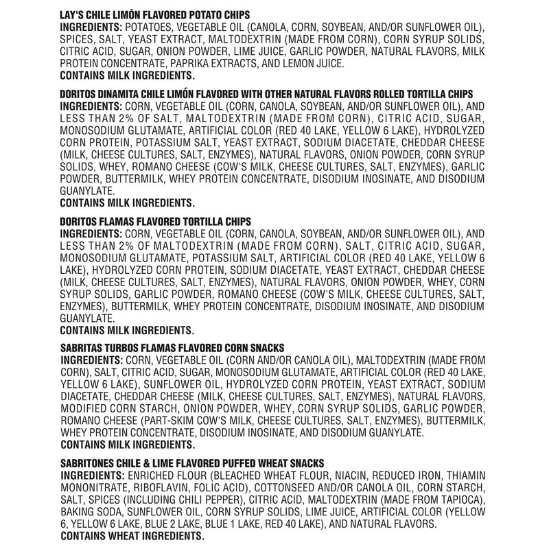 Sabritas Chile Limon Mix, Variety Pack Snacks, 30 pk.