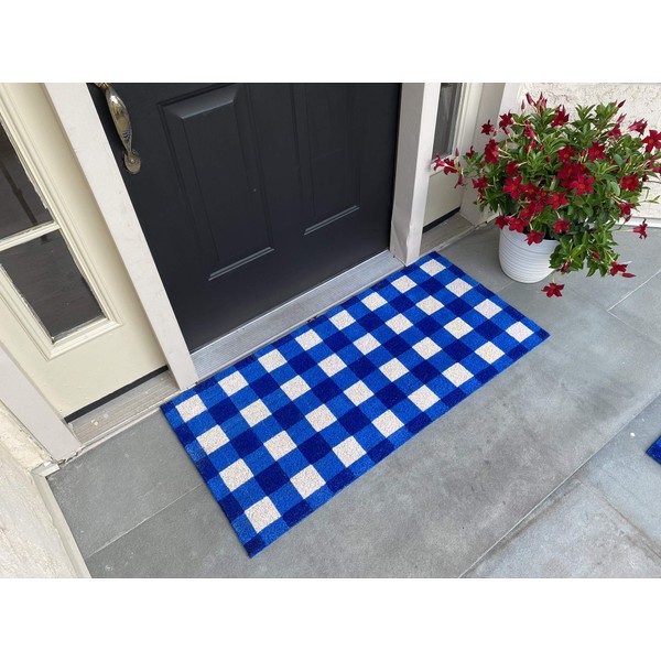 Kempf Buffalo Plaid Doormat with Rubber Backing, Anti-Slip, Large Sizes