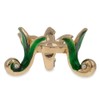 BestPysanky Green Leaves Gold Tone Metal Green Egg Stand Holder