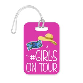 LT082 Girls on Tour Novelty Funny Unique Designer Gift Glossy Plastic Suitcase Luggage Tag