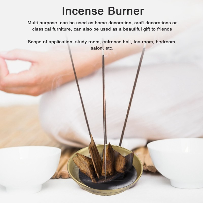 Retro Home Incense Burner Copper Alloy Smoked Incense Burner Holder