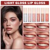 AWCCXMYM 6PCS Nude Lip Gloss Set Shine Glossy Plumping Clear