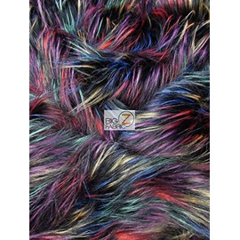 Fireworks Shaggy Faux Fur Long Pile Fabric - Multi #1 - by The Yard DIY Costume Clothing Accessories Scarf Coats Rugs
