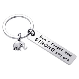 Teblacker Elephant Inspirational Keychain, Don't Forget How Strong You are Keyring, Best Friends Gift, Elephant Lovers, Graduation Gift for Men Women Teenager