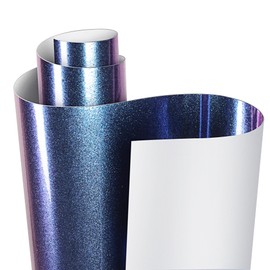 Lypumso High Gloss Chameleon Blue to Purple Vinyl Wrap, Glossy Metallic Car Wrap with Air-Release Tech, Color Change DIY Car Wrap, Car Body Film Sticker Roll for Exterior and Interior 1ft x 10ft