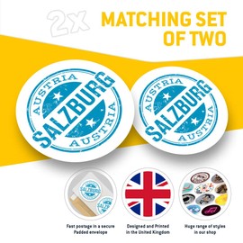 Vinyl Stickers (Set of 2) 10cm - Salzburg Austria Decals for Laptops,Tablets,Luggage,Scrap Booking,Fridges, 10603