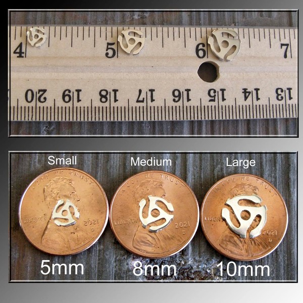 45 Record Adapter Spider Stud Earrings Sterling Silver Handmade in