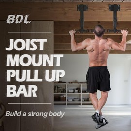 BDL Joist Mount Pull Up Bar, Heavy Duty Chin Up Bar Ceiling Mount for Home Gym Strength Training Equipment, Multifunctional Chin Up Bar Joist Mount, 4 Levels of Height Adjustment