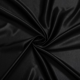 Fynite Charmeuse Satin Fabric | 5 Yards | 44" Wide | Soft & Shiny Cloth Fabric, Silky Satin for Bridal Wedding Dress, Fashion Crafts, Costumes, Decorations, Sewing, Draping - Black