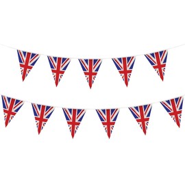 Union Jack Flag G.B Bunting - TRIANGLE - 11 Flags 31x20cm/4m