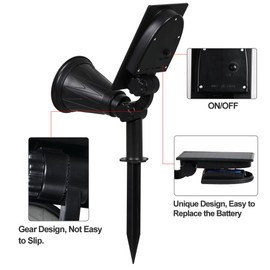 T-SUN Solar Spotlight LED Outdoor Wall Light, IP65 Waterproof, Auto-on at Night/Auto-Off by Day, 180°Angle Adjustable for Tree, Patio, Yard, Garden, Driveway, Stairs, Pool Area (Green)