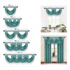 ELKCA Thick Chenille Waterfall Swag Valances for Living Room Turquoise