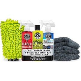 Chemical Guys HOL357 Clean & Shine Car Wash Starter Kit - Safe for Cars, Trucks, Motorcycles, SUVs, Jeeps, RVs & More (7 Piece Set, Including 3 16 oz. Car Detailing Chemicals)