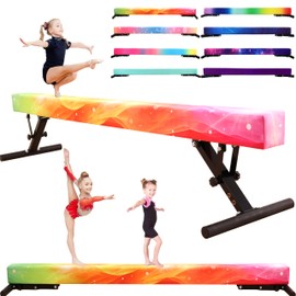 MARFULA Adjustable Balance Beam 8 ft Gymnastic Beam Adjustable Height for Kids and Teenage of All Gymnastic Levels, Gymnastic Training Beam Gymnastic Equipment for Athlete Home and Gym Club Use