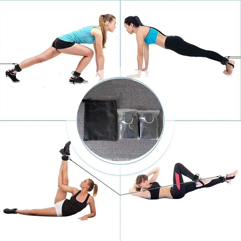 Par Grilletes Para Tobillo Con Talonera Gym Abductor Gluteo