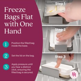[2 Pack] Freeze Flat BreastMilk Storage - Easy-to-Use Breastmilk Freeze Flat Container - Freeze Flat Breast Milk Organizer Freezer - Breast Milk Freezer Storage Organizer - Freeze Flat for Breast Milk