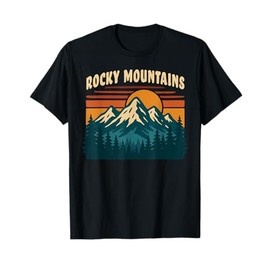 Rocky Mountains Retro Vintage Sunset Mountain Forest T-Shirt