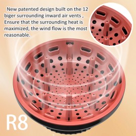 LIGOLIG Universal Portable Blow Dryer Diffuser for Curly and Natural Wavy Hair, Hair Dryer Diffuser for Curly and Natural Wavy Hair (Black&Red)