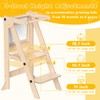 Foldable Toddler Tower, Wooden Toddler Kitchen Stool with 3 Adjustable