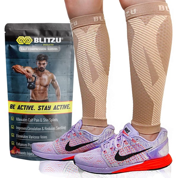 BLITZU Calf Compression Sleeves For Women & Men Leg Compression