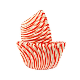 Regency Wraps Greaseproof Baking Cups, Red Pisa Stripe, Standard, 40 Count Greaseproof