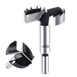 60 mm Forstner Drill Bit, Professional Forstner Drill, Multi-tooth Wood Drill Bit Made of Steel with High Carbon Content, Tungsten Steel Forstner Drill Bit for Wood, Accessories Drill for Woodworking