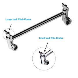 Shower Arm, D-Soundwell Shower Arm, Extension for Shower Head Adjustable) with High Flow Universal Showering Components, Polished Chrome, 11"(Total Length) Adjustable Height Shower Head Arm Easy for Any Shower Angles. Chrome