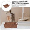 NOLITOY Handwoven Seagrass Storage Basket for Home Organization Rectangular Shape
